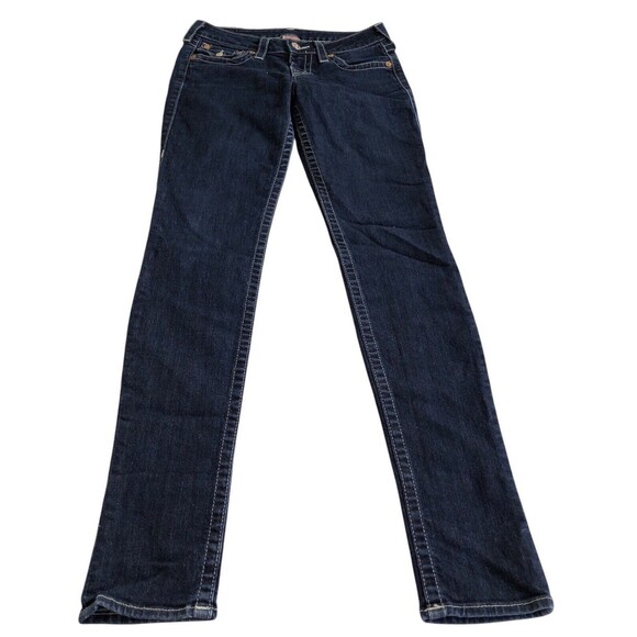 True Religion Skinny Rainbow Stitch Jeans Flap Pocket Size 28 Made In USA - Picture 3 of 12